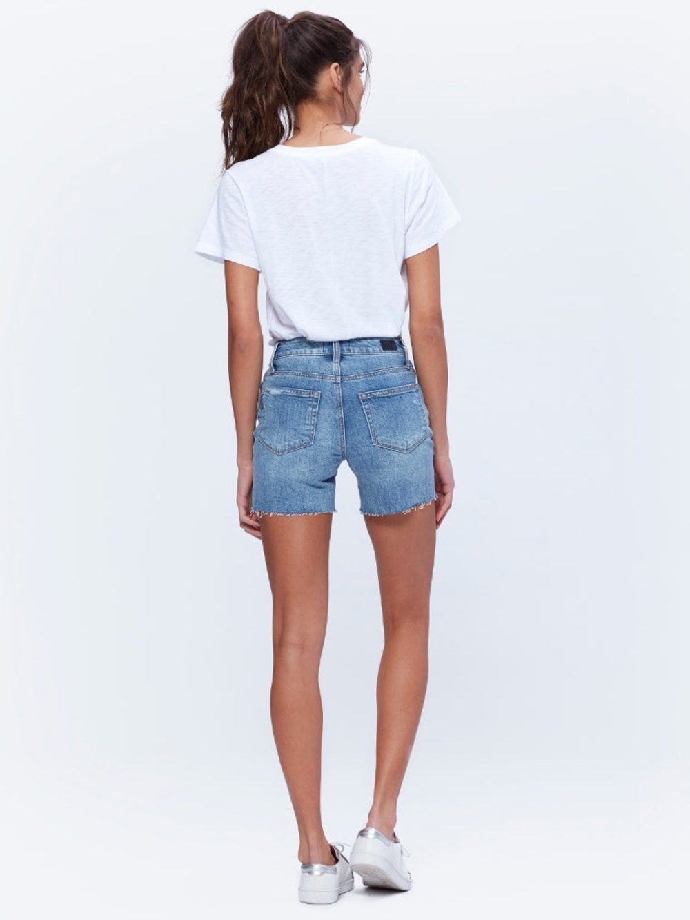 Paige Sarah Longline Denim Shorts - Picture 3 of 6